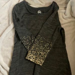 Girls black cotton 3/4 sleeve dress